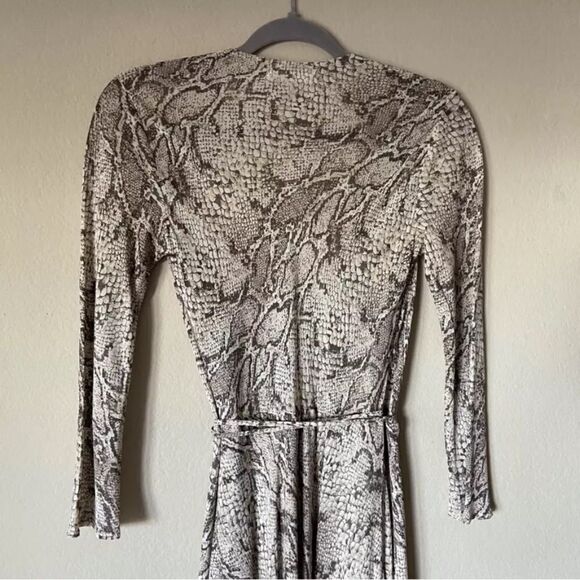 Reformation Jaz Tan Midi Dress Python Wrap Snake Size S - Picture 10 of 13
